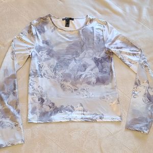 Forever 21 Silky Angel Long Sleeve Crop Top
